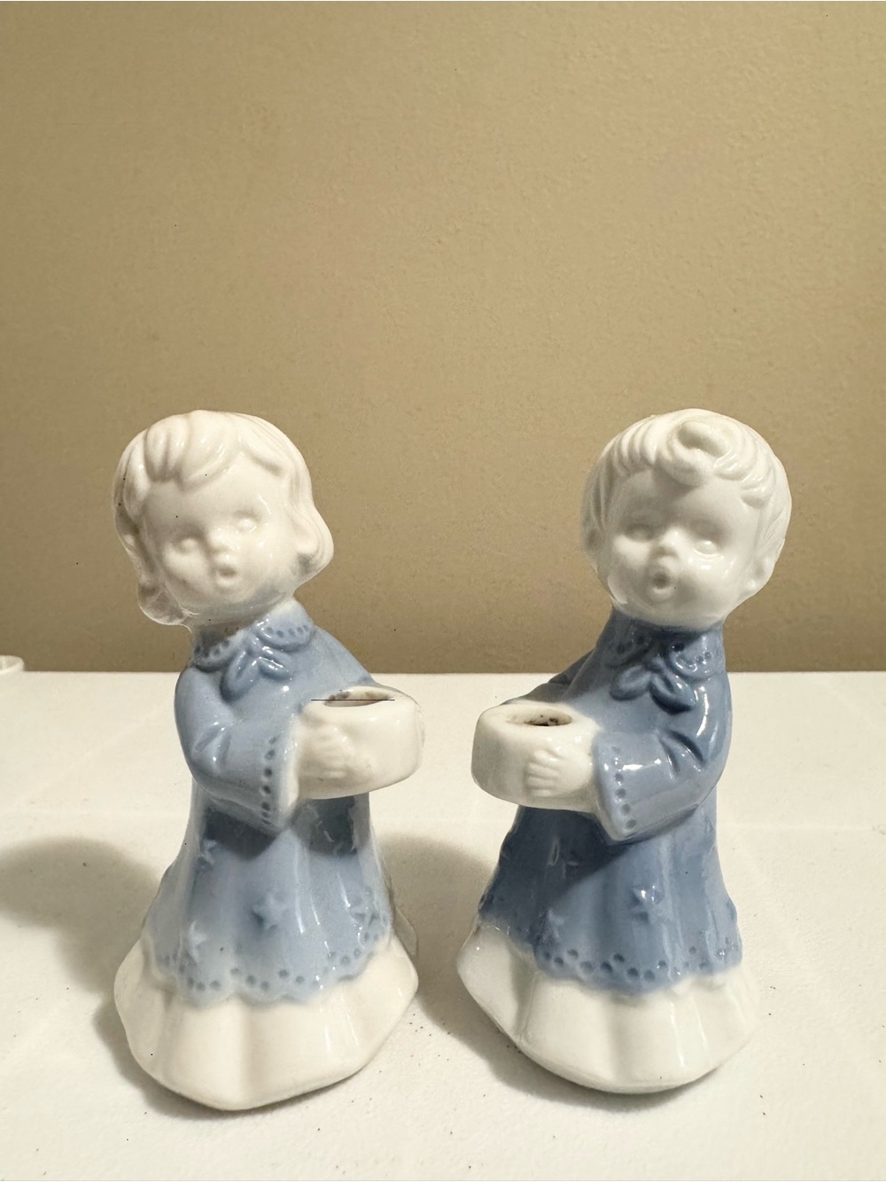 Vintage Porcelain Boy & Girl Sculptures